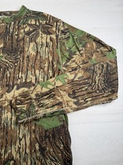 Vtg Cabelas Camo Henley Base Layer Shirt Heavyweight Hunting USA Made 80s 90s XL