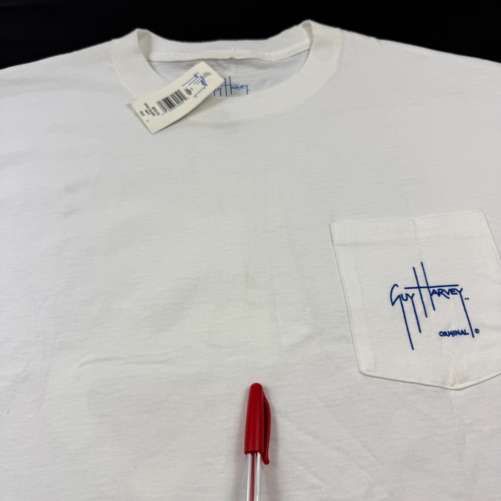 NWT Guy Harvey Spice Islands Billfish Tourney Pocket Tee Shirt Size L White gallery
