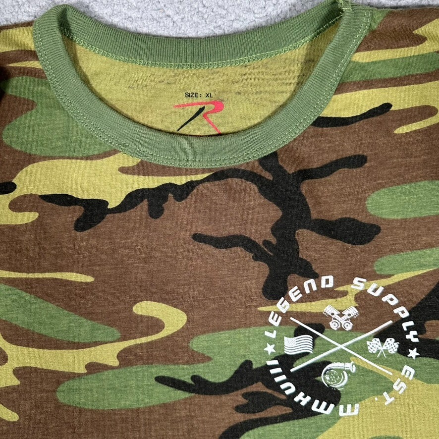 RothCO Shirt Mens XL Green Camo Graphic Tee Hunting Casual Preppy Logo gallery