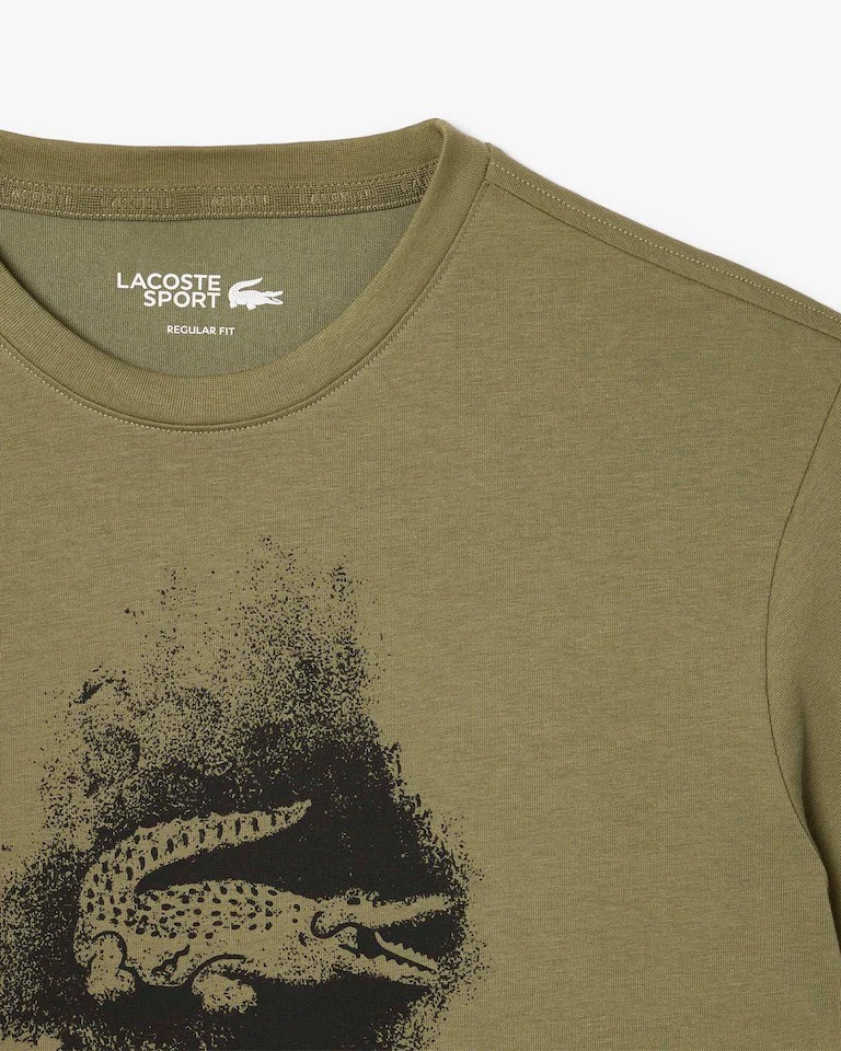 Lacoste Men's Regular Fit Green Ultra Dry Clay Court Graphic T-shirt Size Medium gallery