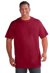 KingSize Shrink-Less Lightweight Longer-Length Crewneck Pocket T-Shirt