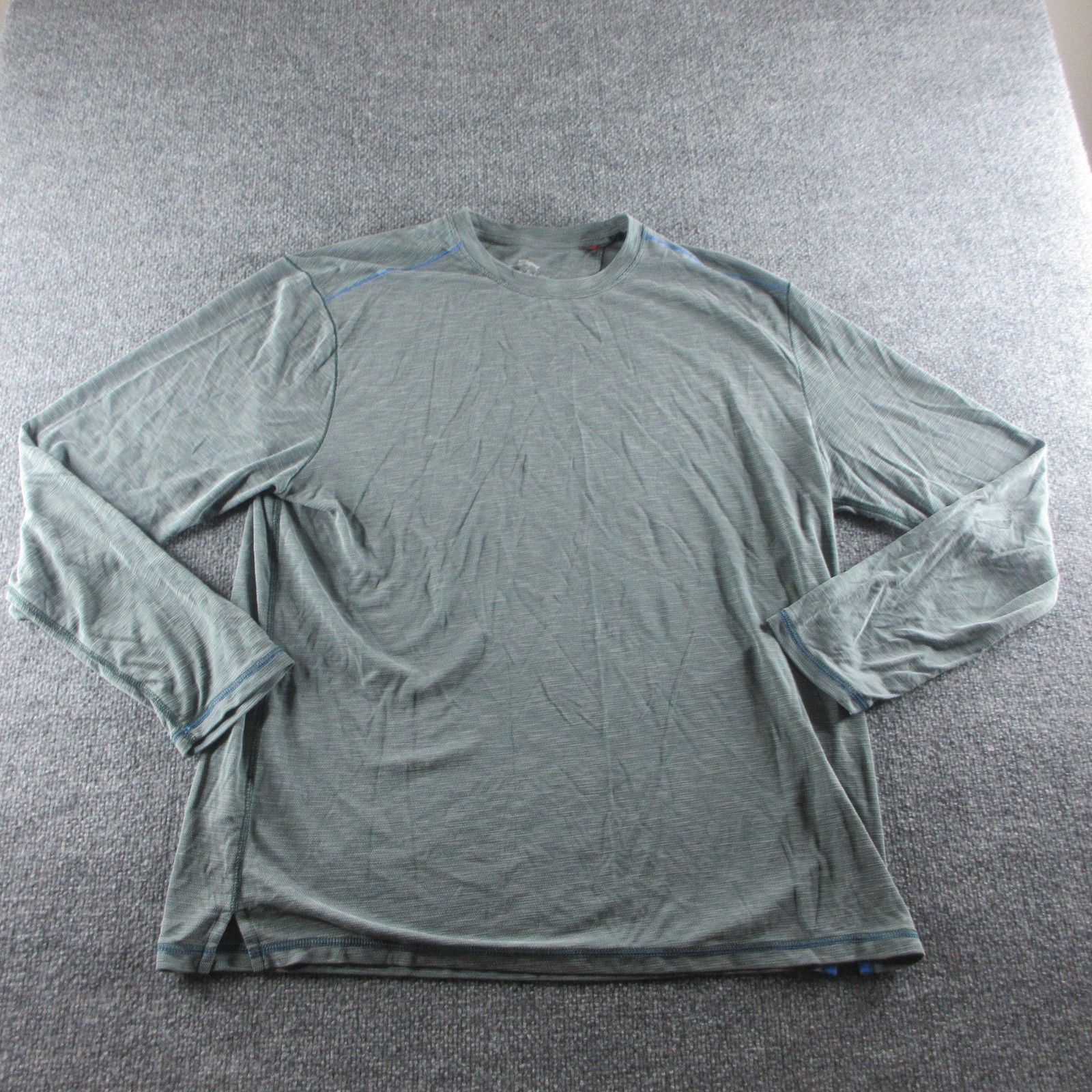 Tommy Bahama Shirt Mens XL Green Long Sleeve Tencel Knit Tagless Tee Casual