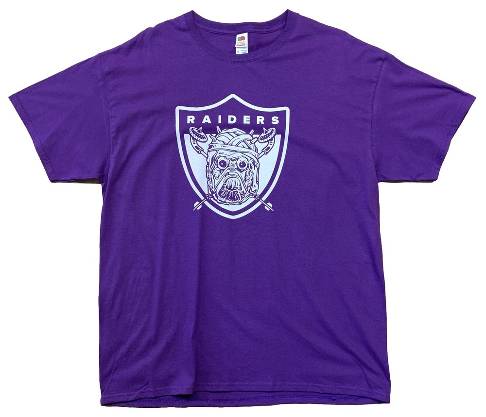 Desert Raiders Sci-Fi NFL Football Mashup Tusken Tatooine T-Shirt Size XL Purple