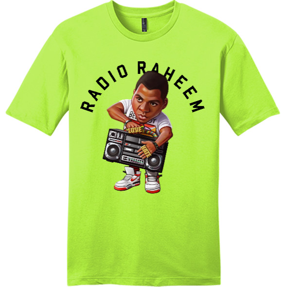 NEW ART SOCIETY SWOD RADIO RAHEEM TOON TEE SHIRT LIME / BLACK SM-4XLRGE MADE USA