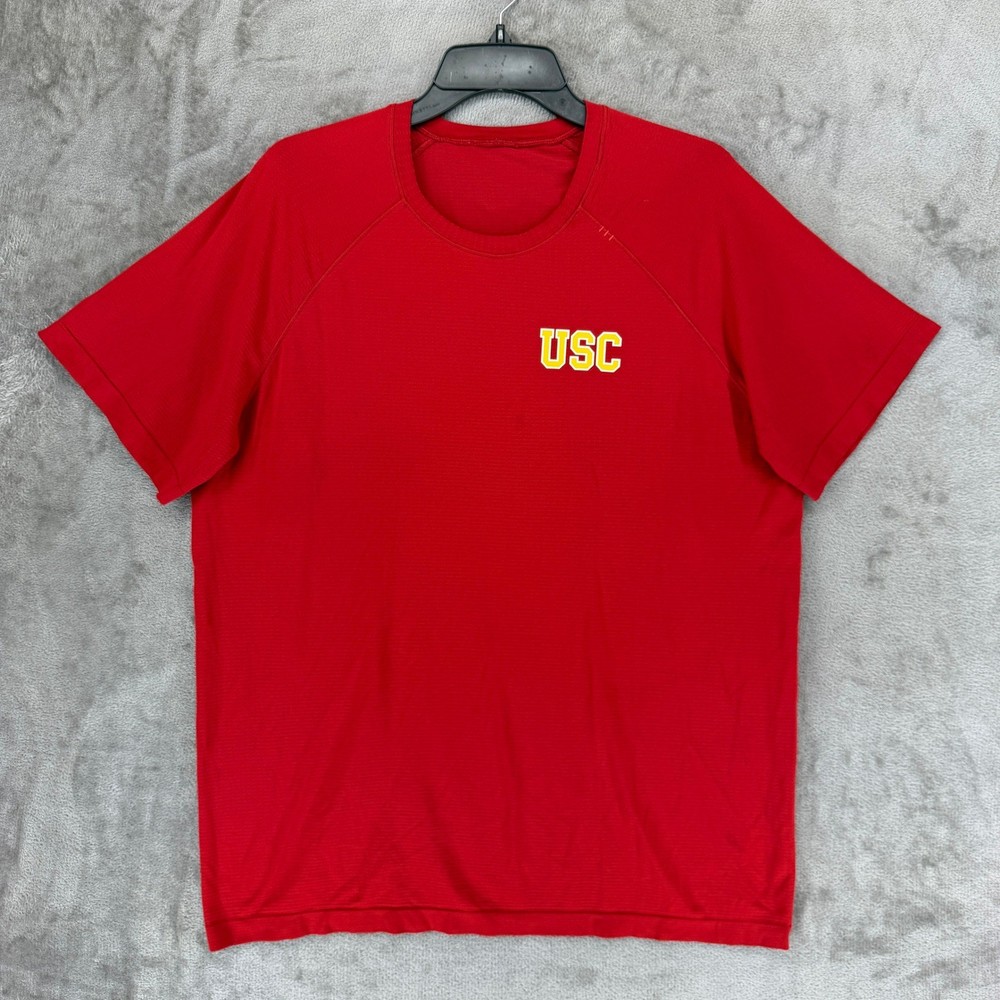 Lululemon Metal Vent Tech Short Sleeve Shirt Mens XL Red USC Trojans NCAA