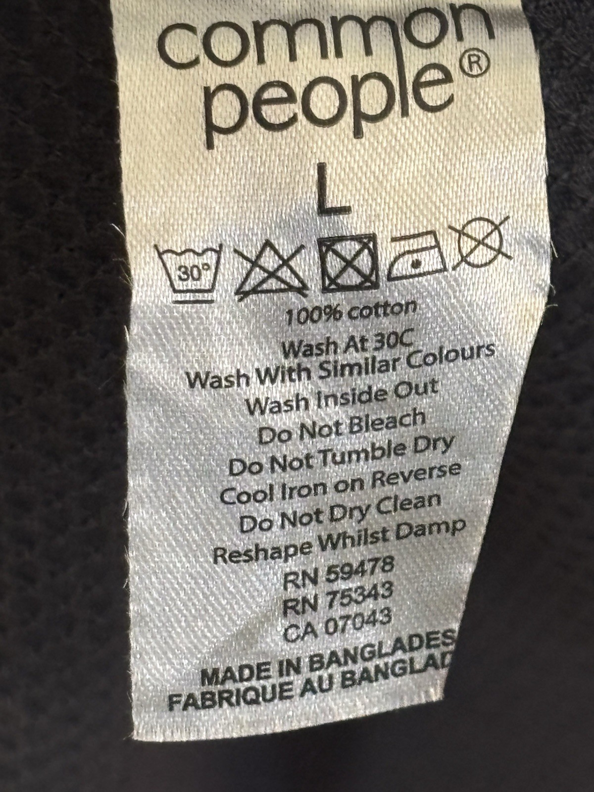 NWT $75 Common People Popcorn Texture Tshirt Large Blue/Gray gallery