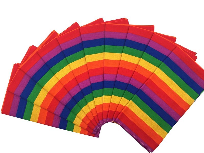 100 Cotton 10 Pack Fine Bandanas（Rainbow）