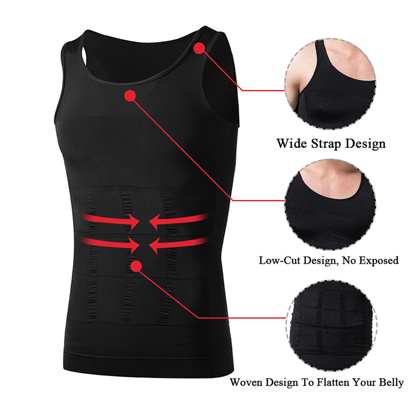 Men's Body Shaper Toning T-Shirt Ultra Durable Compression Vest Tops Undershirts gallery