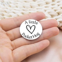 Stocking Stuffers For Women Men Pocket Hug Token Inspirational Leather Keycha…