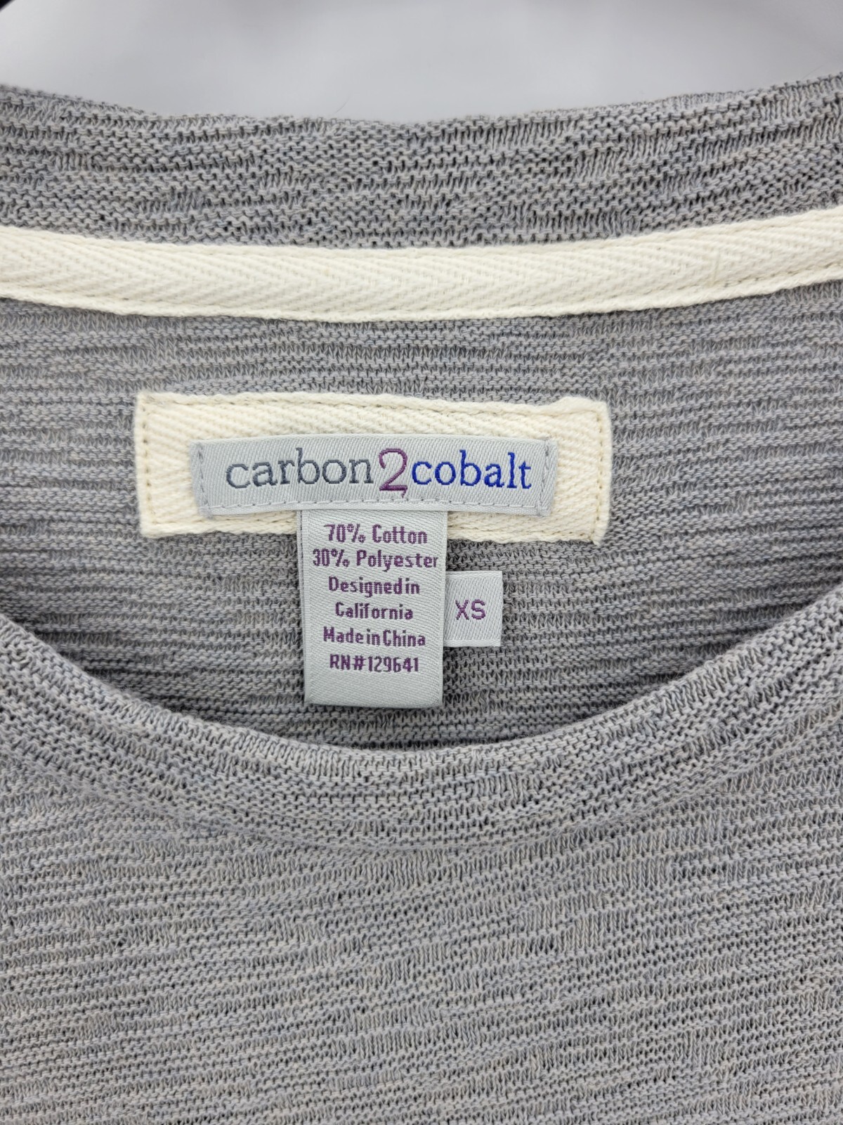 Carbon2Cobalt Shirt Mens XS Gray Crew Neck Long Sleeve Pullover Stretch Knit gallery
