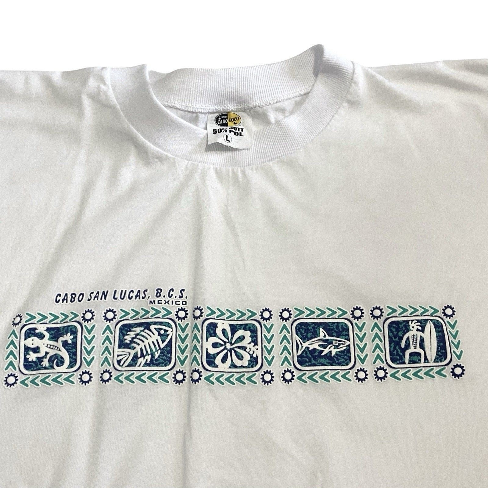 Cabo San Lucas BCS Mexico Tshirt Shirt L White Short Sleeve Vacation Tourists gallery