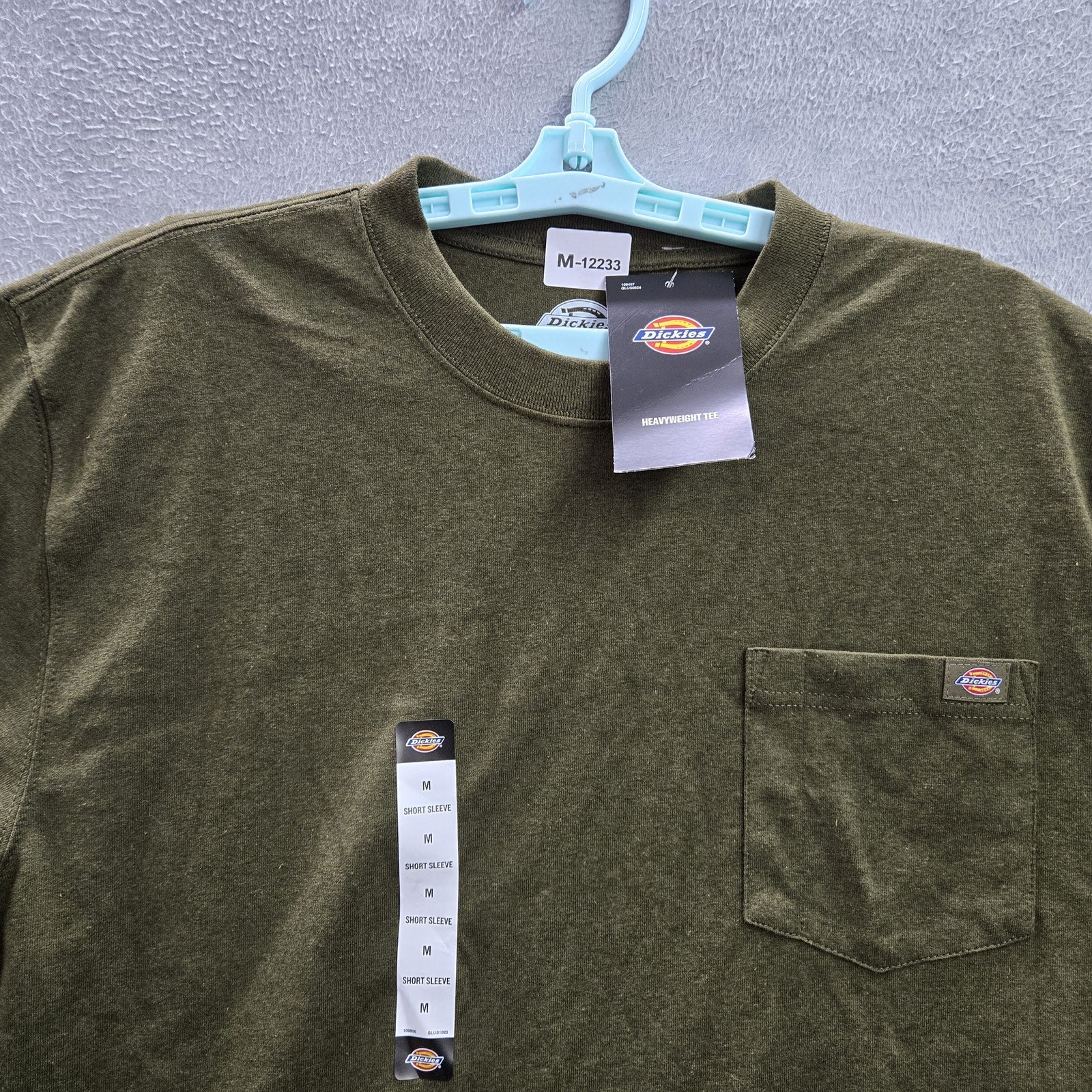 Dickies Men Shirt M Green Knit Pullover Short Sleeve Crew Neck Heavyweight NWT gallery