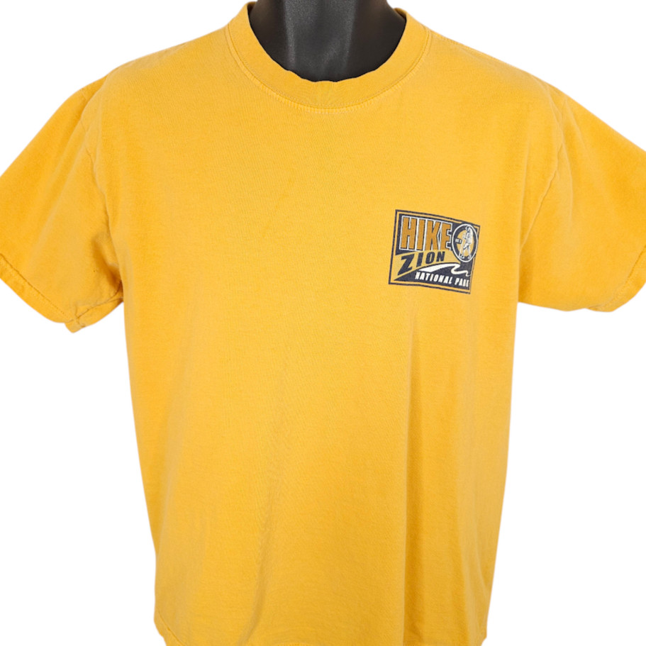 Hike Zion T Shirt Mens Size Medium Yellow National Park Travel Destination gallery
