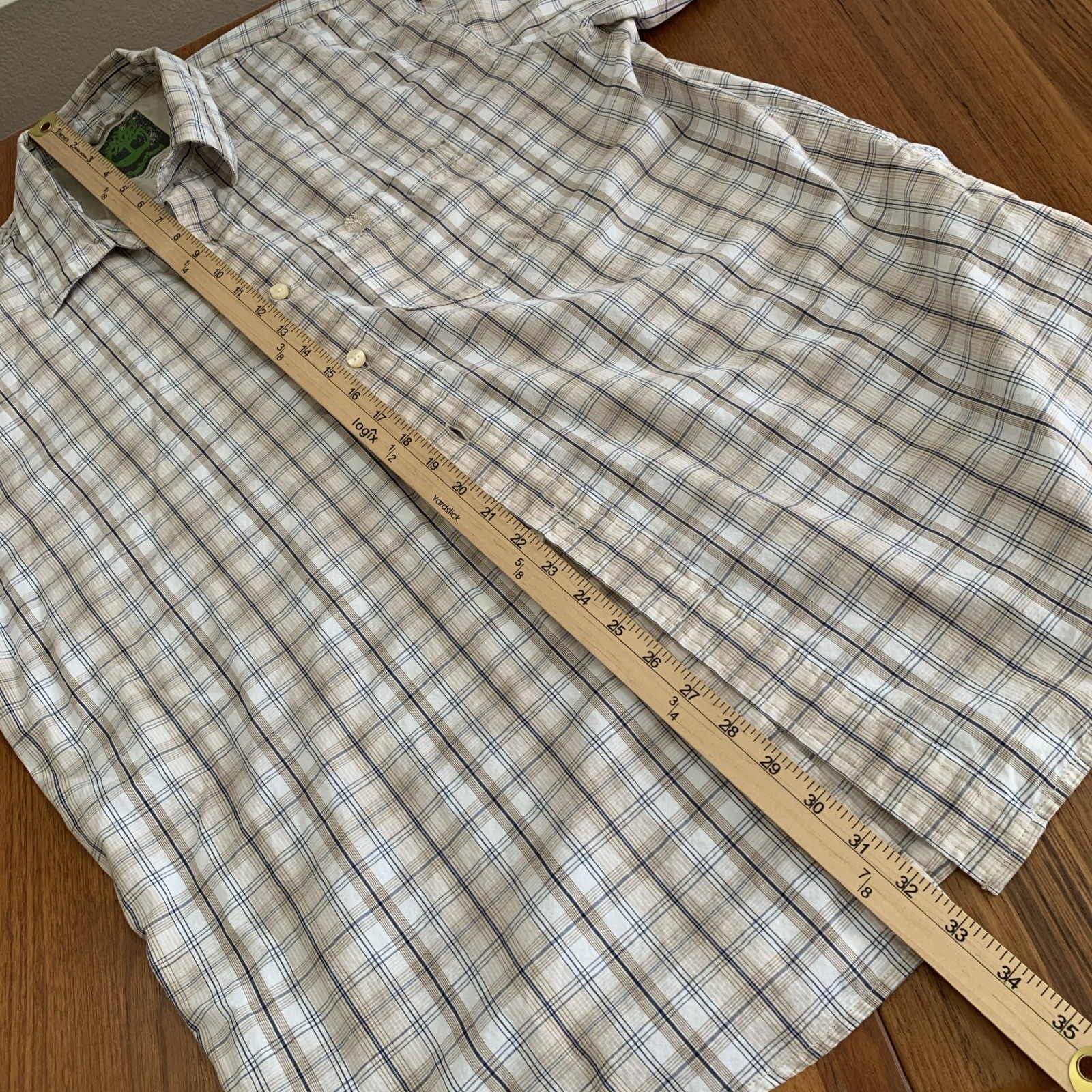 Timberland Short Sleeves Casual Mens Button Down Tshirt Organic Cotton Size L gallery