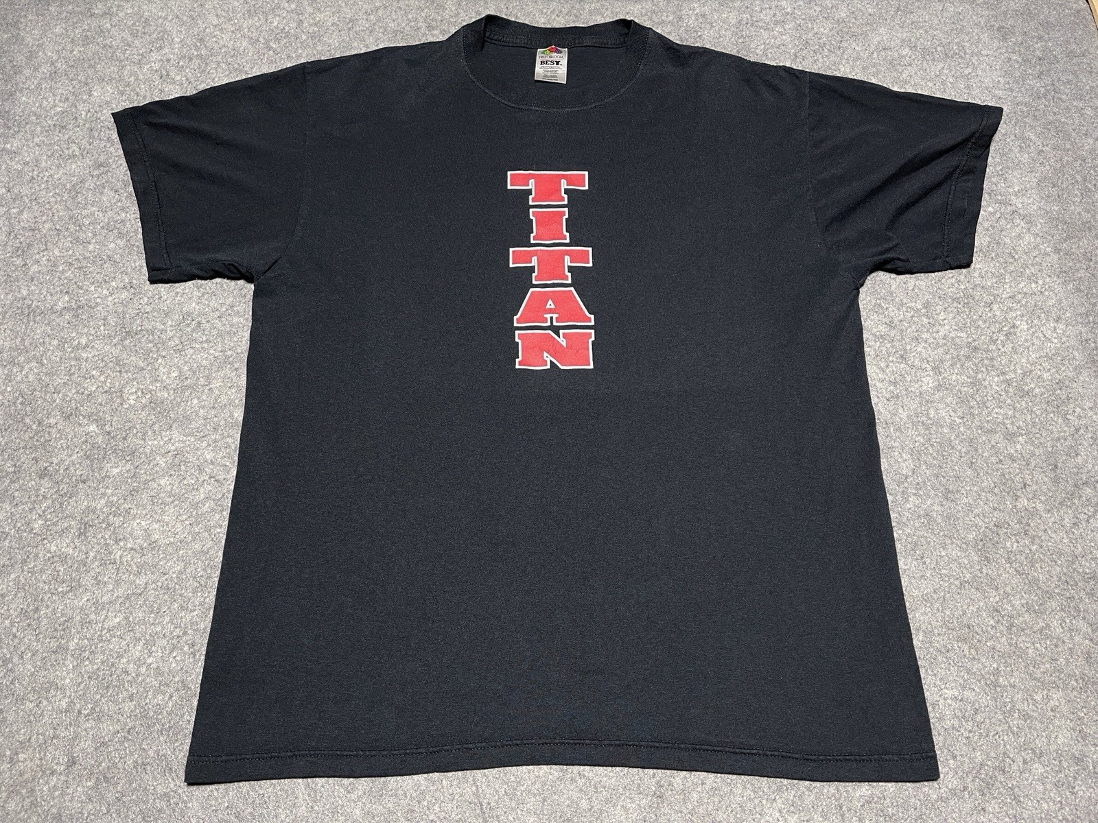 Black XL Vintage FOTL TITAN 2 Sided Red Text clean Shirt Football Sports Champ gallery