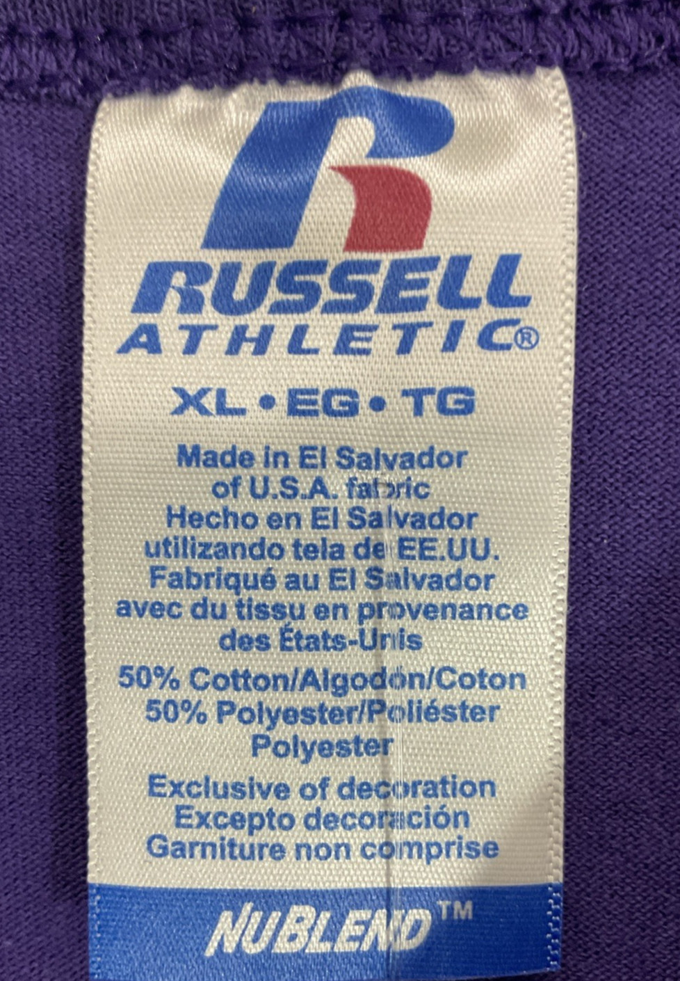 Russell Athletic 64030MK Adult's NuBlend Athletic T-Shirt Purple XL gallery