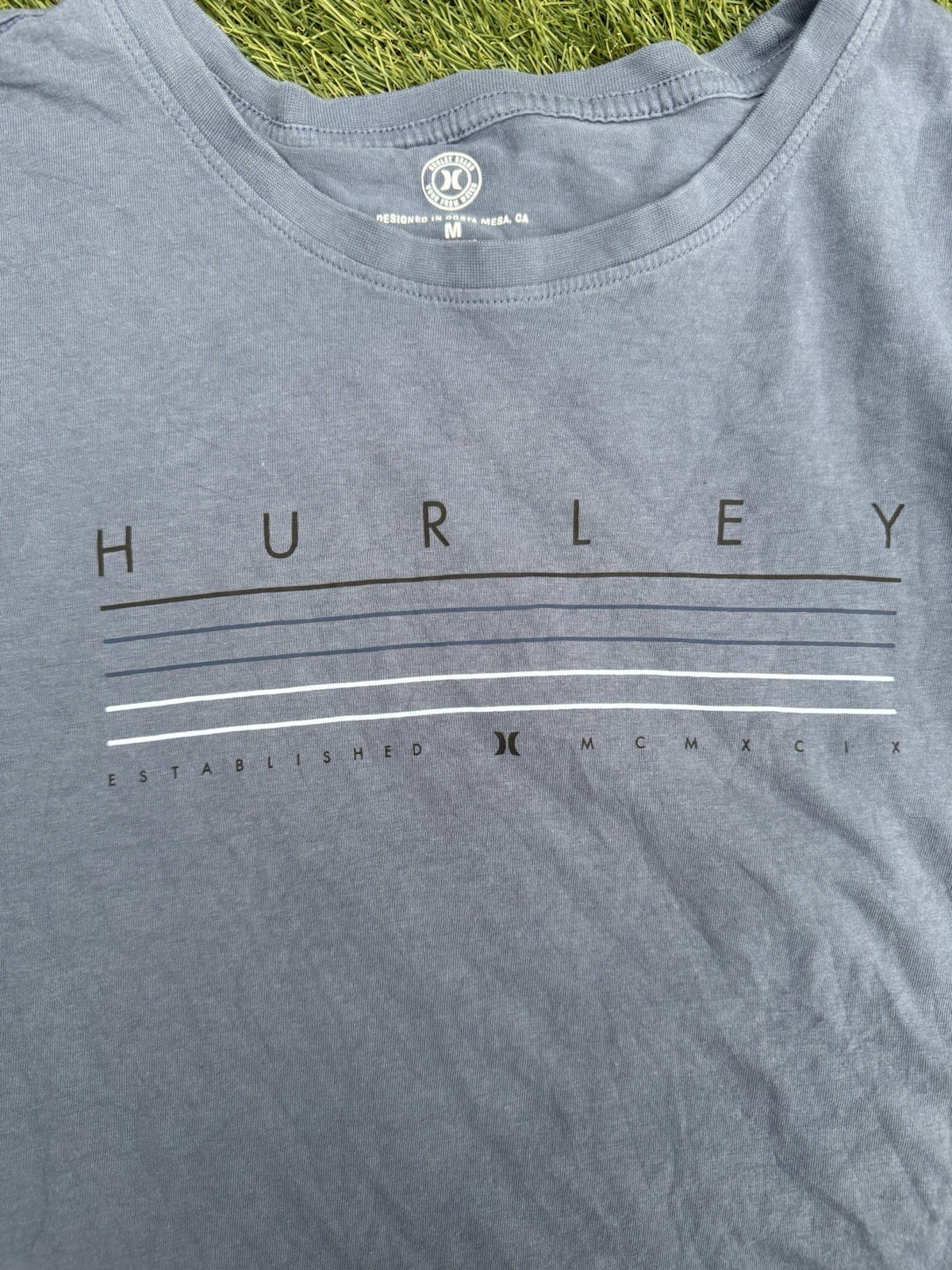 Men’s Hurley T-Shirt Short Sleeve Blue Medium ￼ gallery