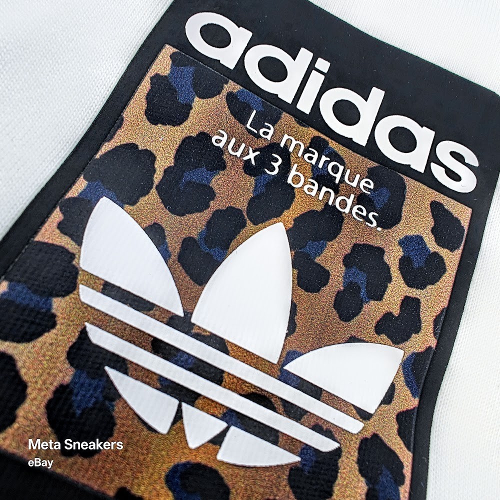 Adidas XL Men's T Shirt White Oversized Retro Leopard Trefoil Graphic Cotton NWT gallery