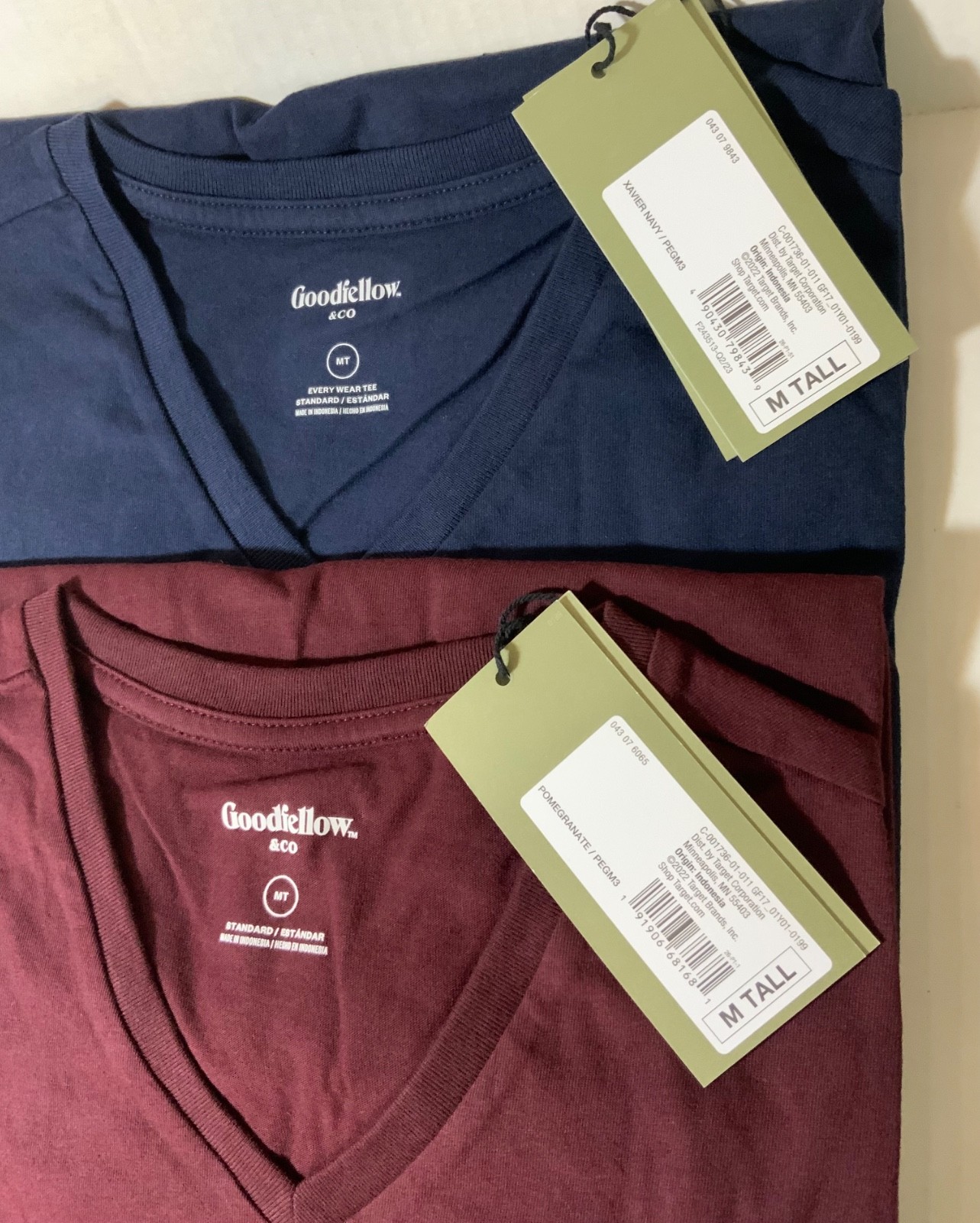 Men's V-Neck T-shirt MEDIUM TALL short sleeve Standard Cotton/Poly color choice gallery