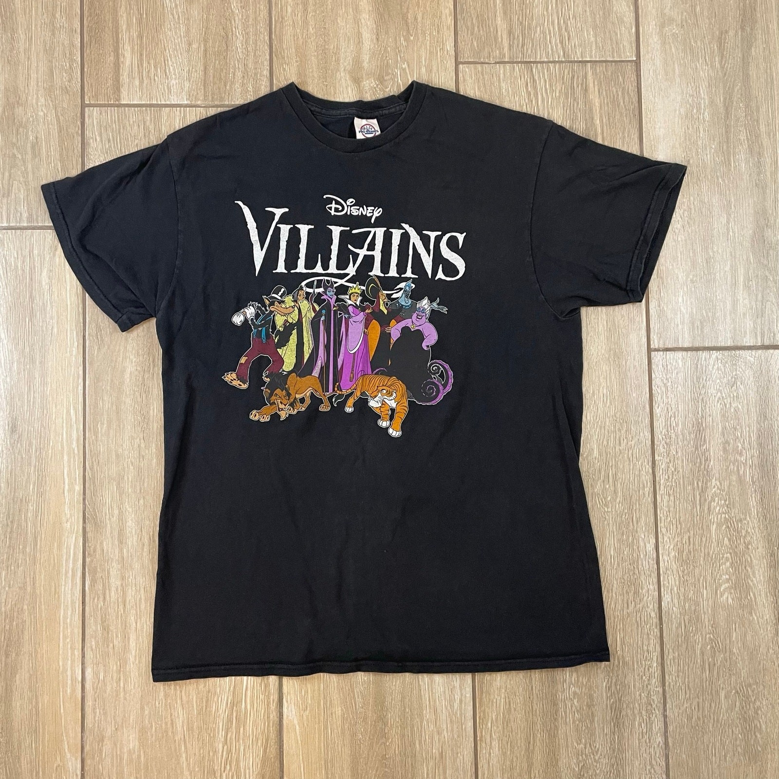Vintage Disney Villains Graphic Tee Maleficent Ursula Scar Adult Large Black gallery