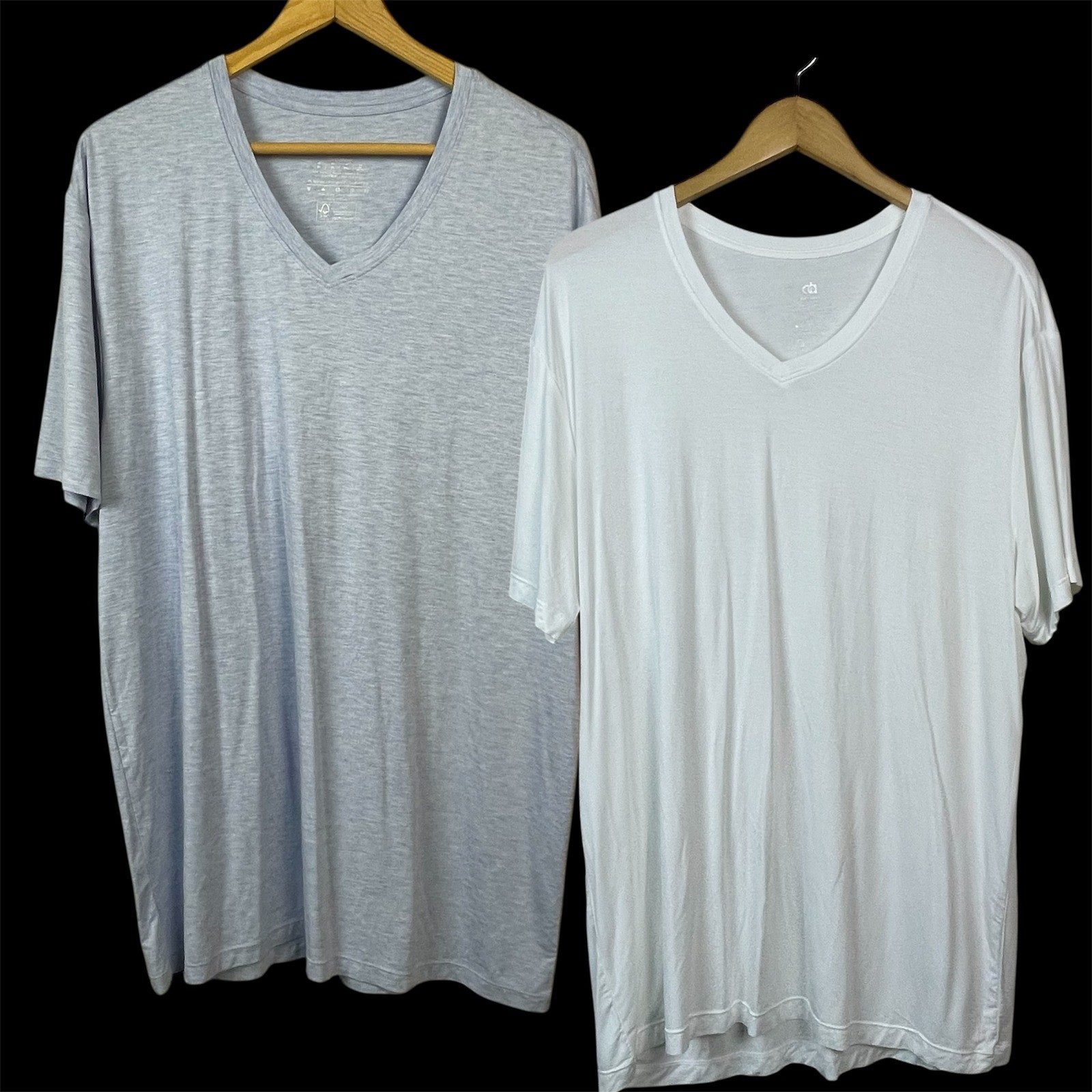 David Archy V-Neck Undershirt Mens XL White Gray Bamboo Rayon 2 Pack Soft Basic gallery