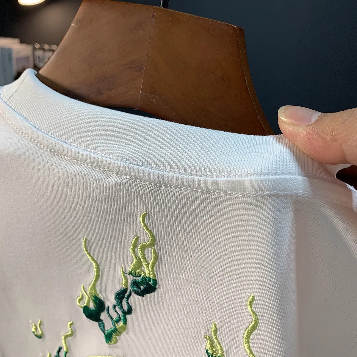 Men Embroidery Dragon Graphic T-Shirt Casual Short Sleeve Crewneck Cotton Tee gallery