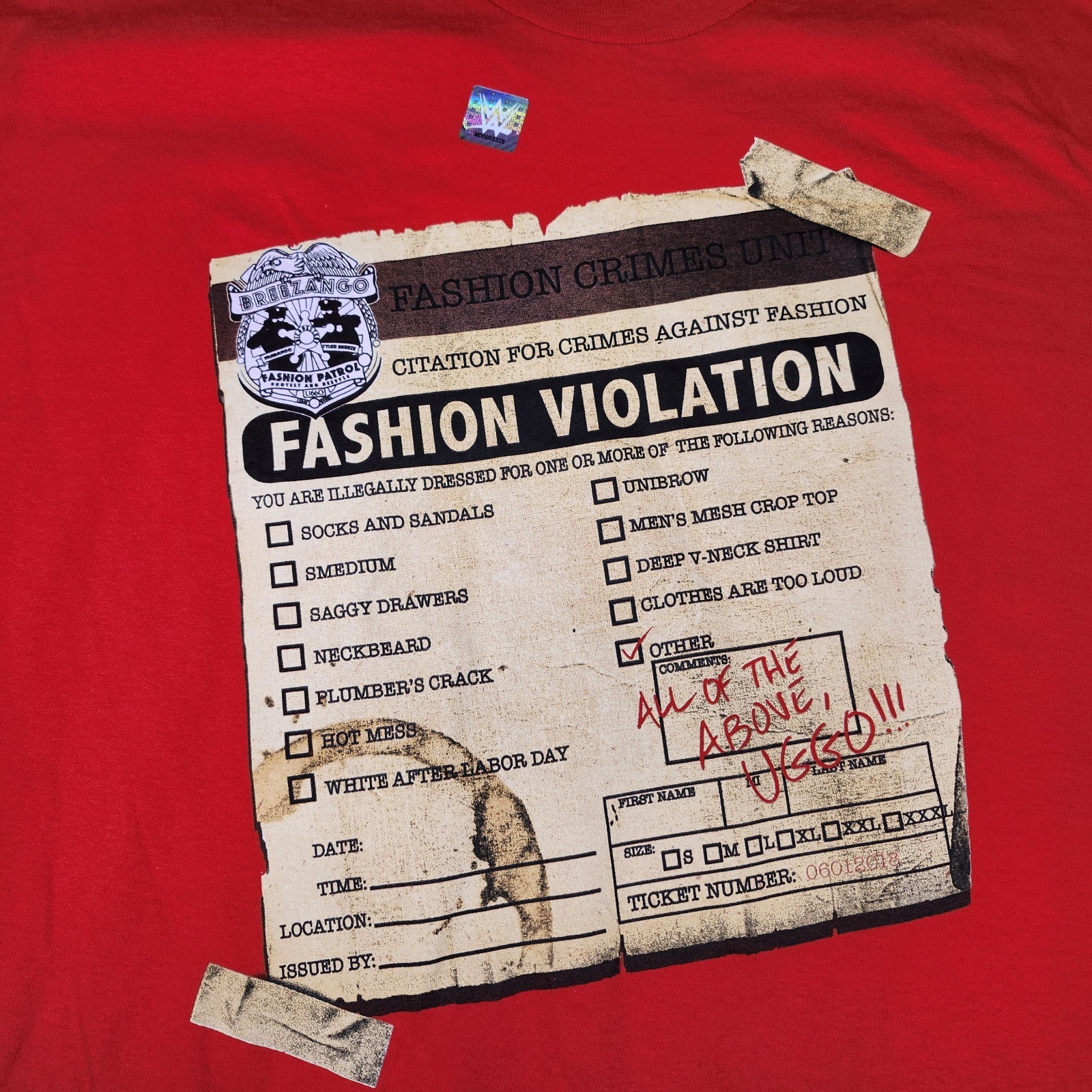 WWE Breezango Men's T-Shirt Fashion Police Tyler Breeze Fandango Wrestling XL gallery