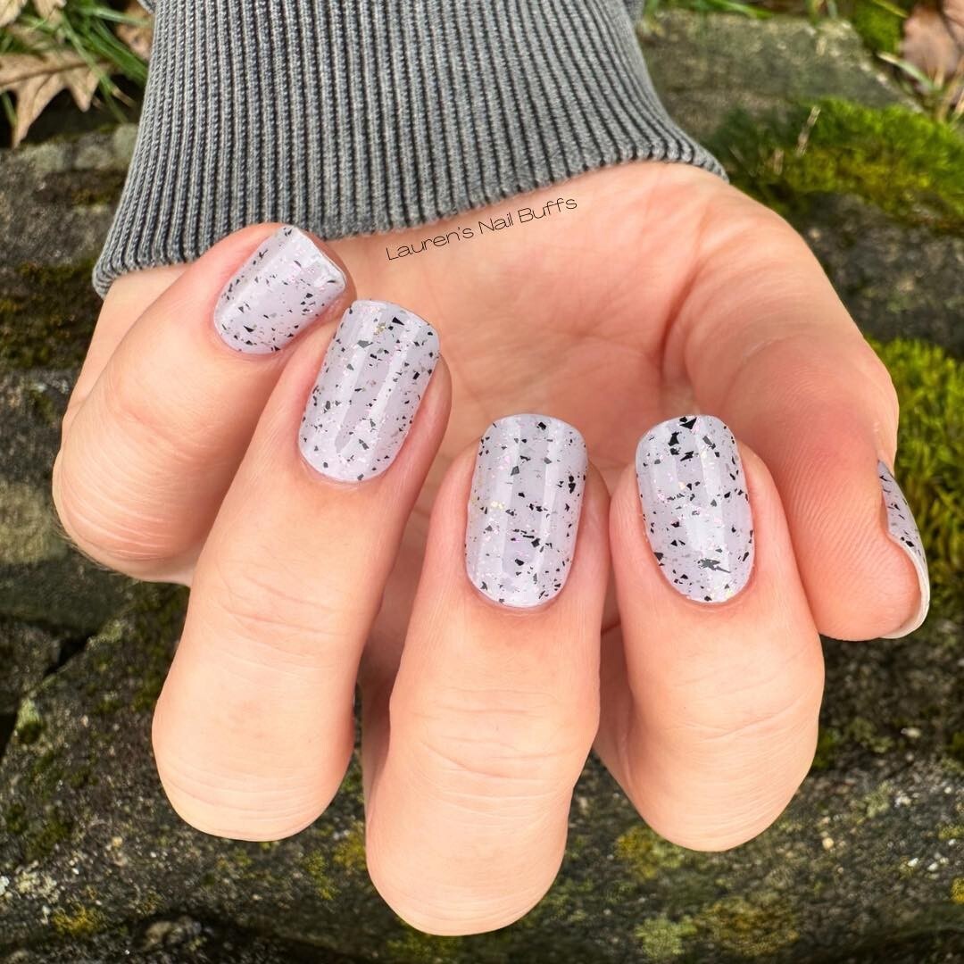 Color Street Nail Strips ~ SMOKE SHOW ~ Lavender Silver Glitter LIMITED EDITION