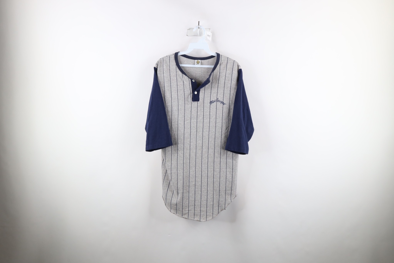 Vintage 70s Streetwear Mens Large Faded Pinstriped 3/4 Sleeve Raglan T-Shirt USA gallery