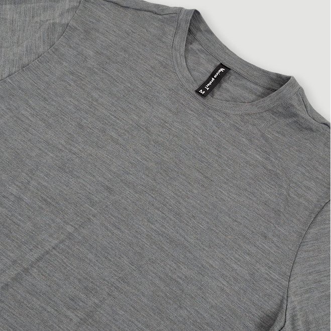 Merino protecT Wool Base Layer T Shirt Mens Medium Gray Casual Lightweight