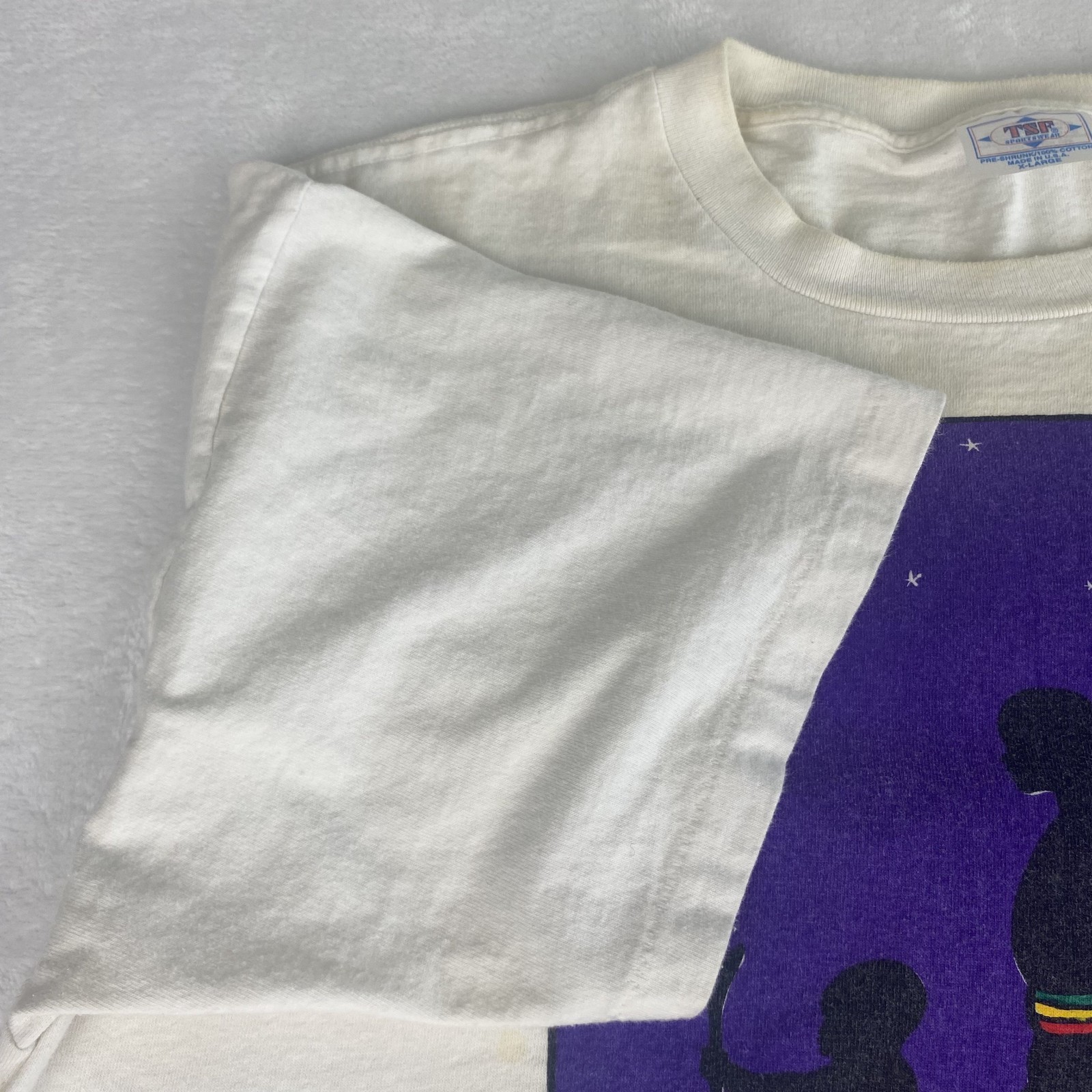 Rare 1995 Michel Delgado Art Shirt Modernist Tribal Serigraph Art Single Stitch gallery
