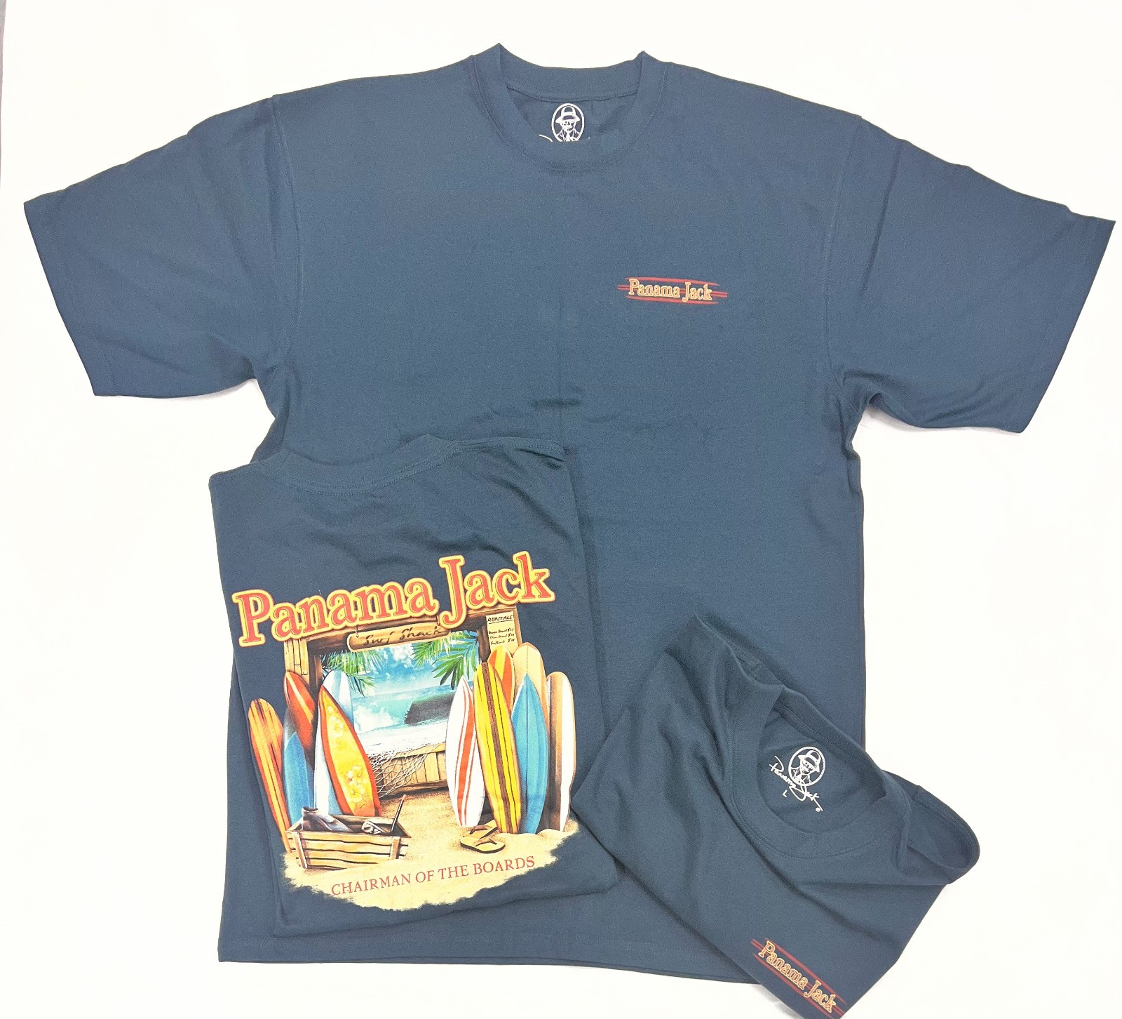 Panama Jack T-shirts, Size LG, Lot of 3,Cotton Blend Heavy Weight Unisex Blue gallery