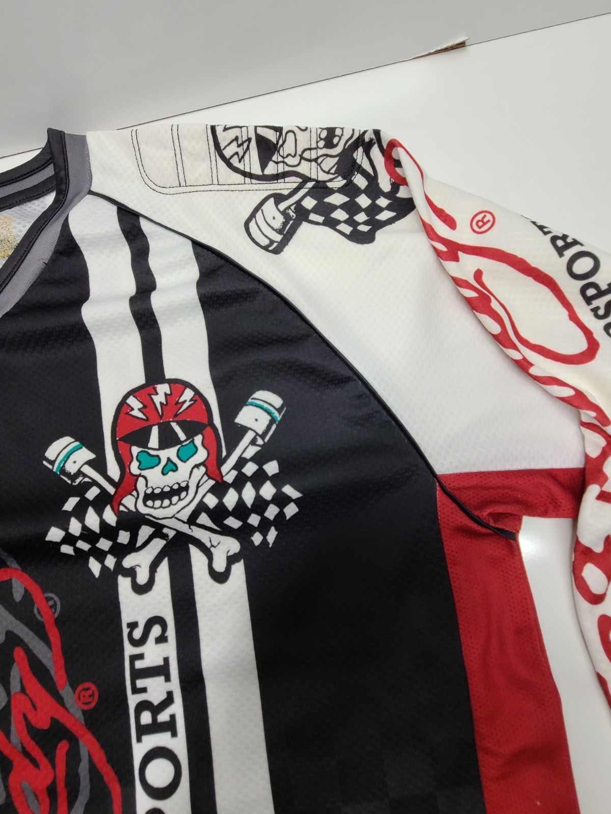 Ed Hardy Motorsports Jersey Mens XL Racing Motorcycle Skull Graphic Long Sleeve gallery