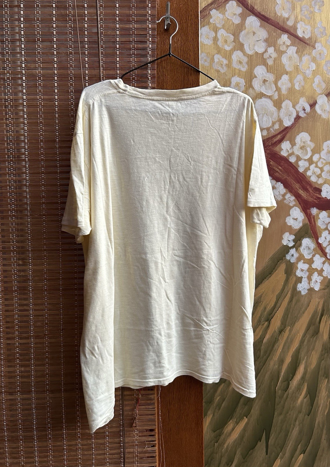 Velva Sheen Rolled Tee In Oatmilk Tube Knit Tubular Loopwheeled Made In USA XL gallery