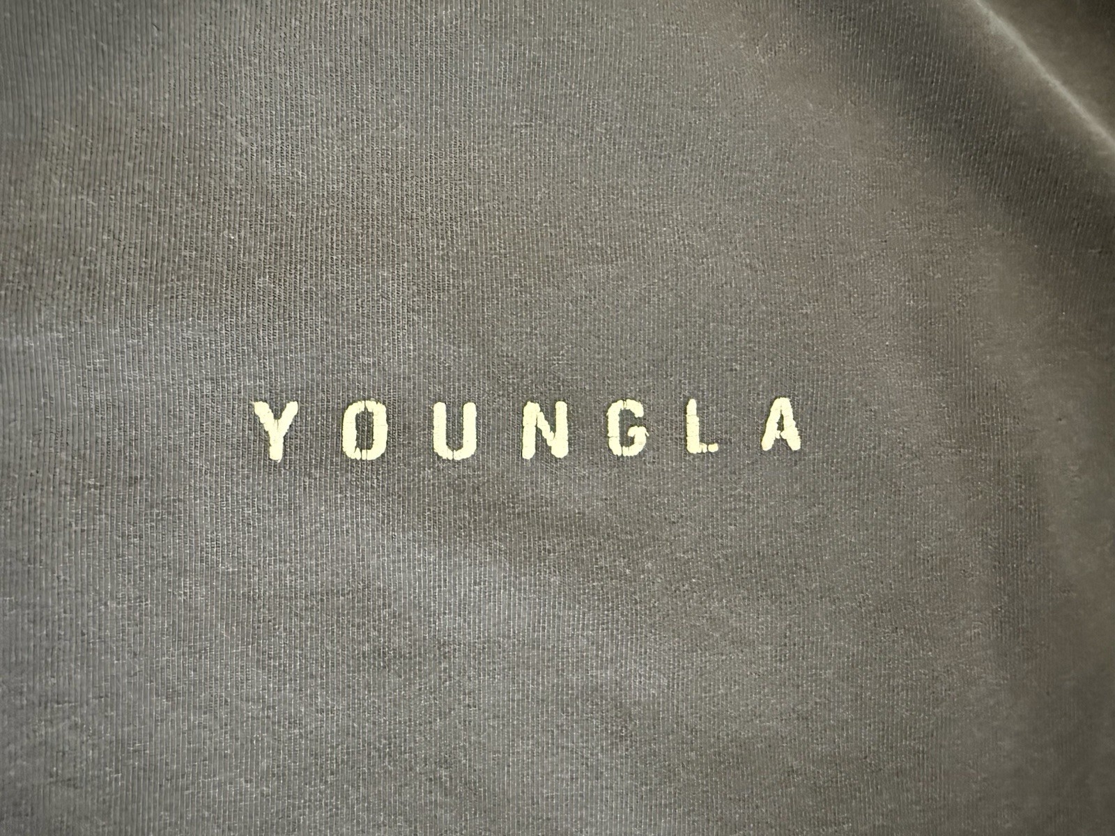 Young La Men's Short Sleeve T-Shirt Size Medium Brown Crew Neck Cotton Blend gallery