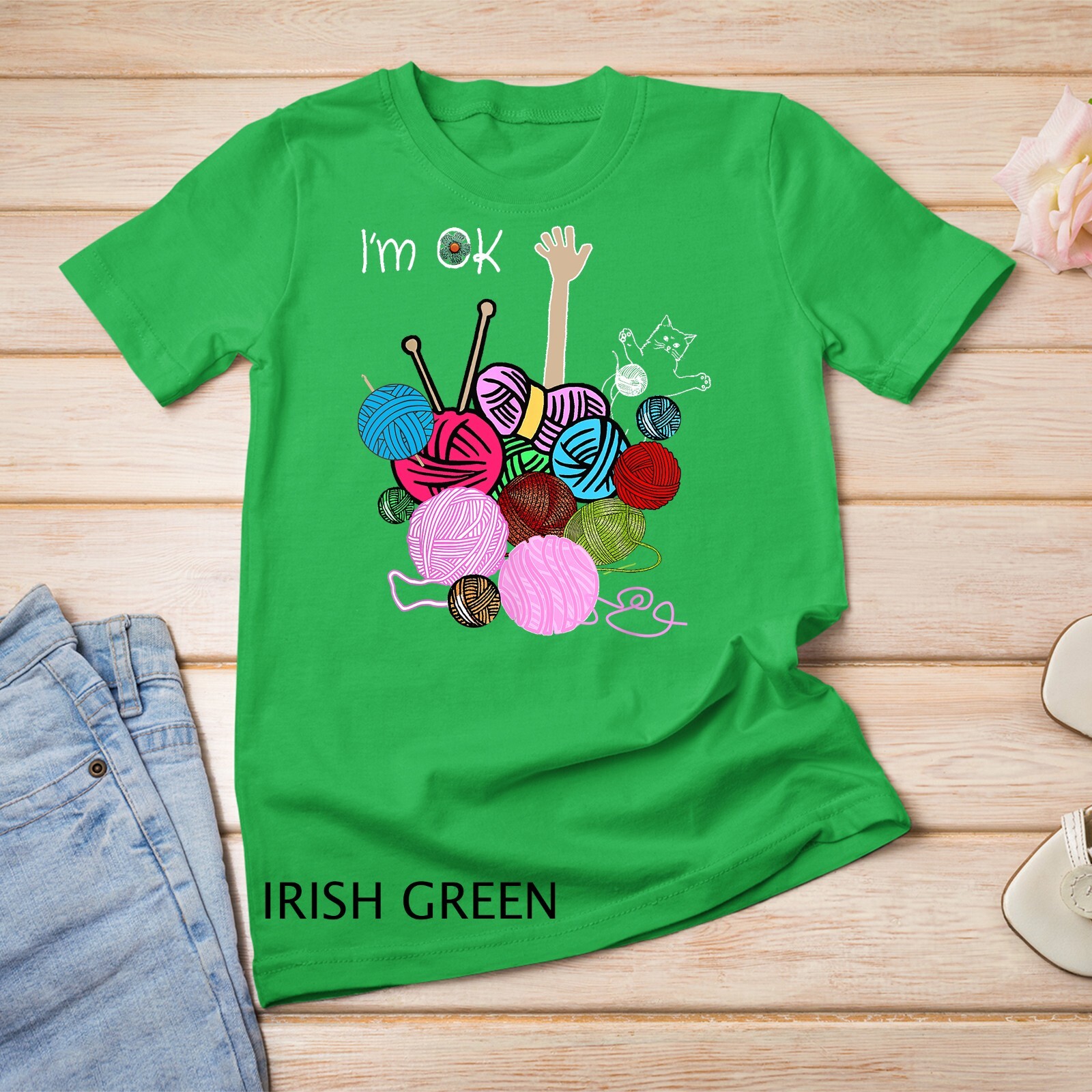 I'm Ok Crochet And Knitting Funny Crocheting T-Shirt Unisex T-shirt gallery