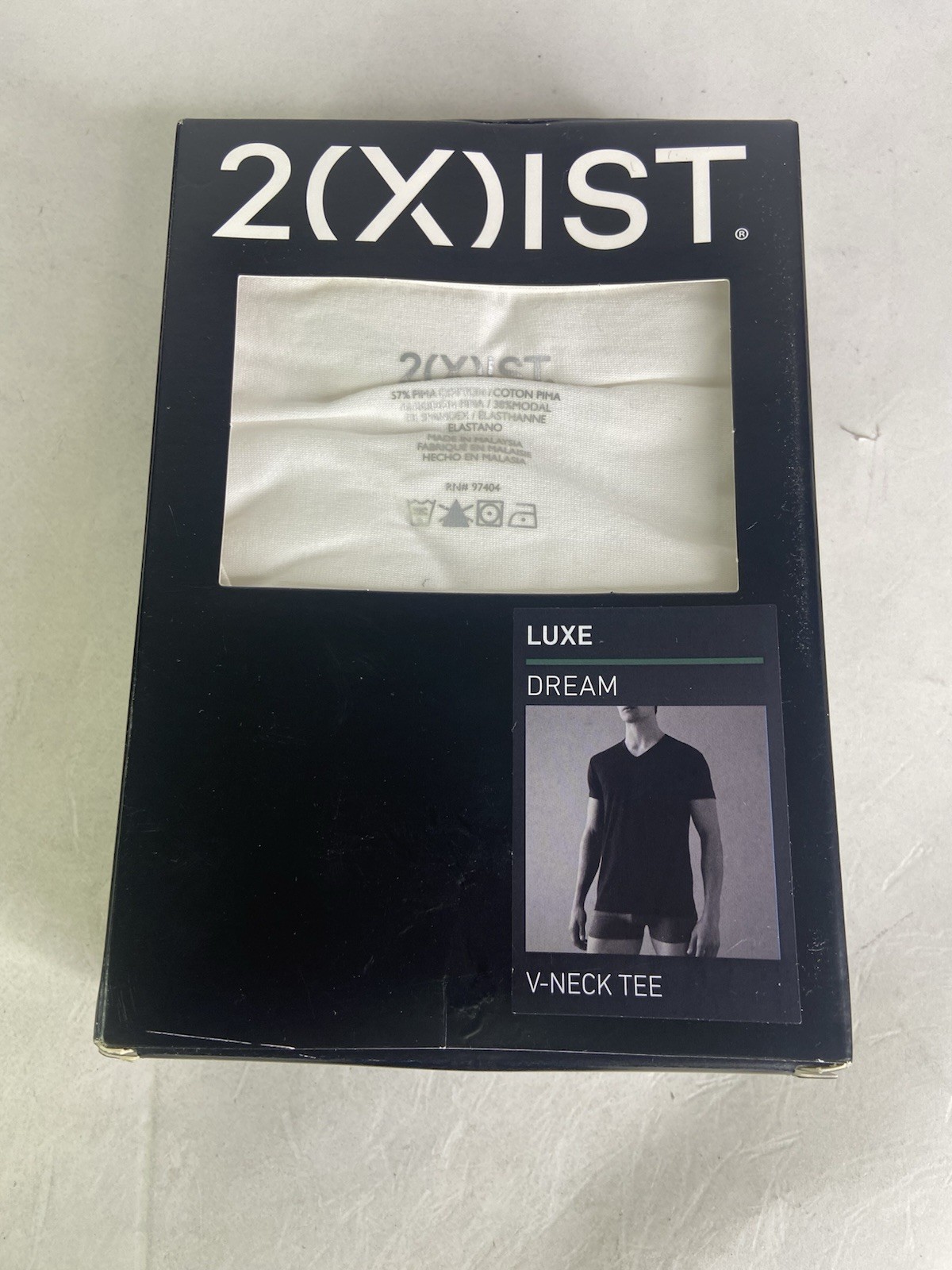 2xist Dream V-Neck Tee Short Sleeve White T-Shirt Pima Cotton Mens Size L gallery