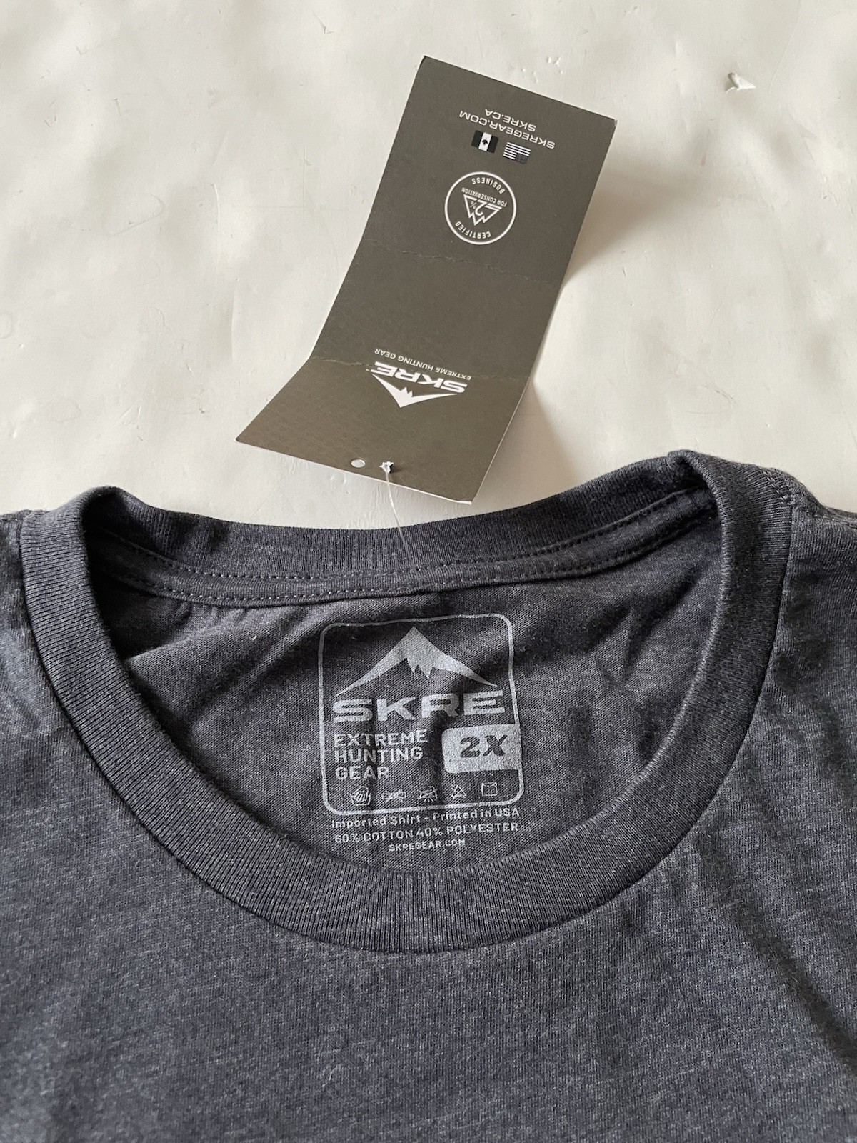 NEW Skre Gear Barnwood Logo Tee Men’s T-shirt 2XL Gray Extreme Hunting Gear gallery