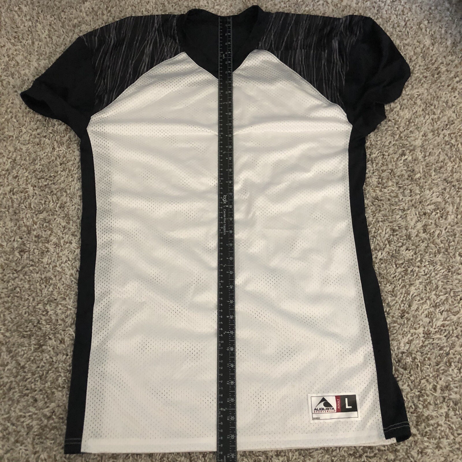 Augusta Sportswear Half-Elastic Cuff Slant Football Jersey Size Large V Neck gallery
