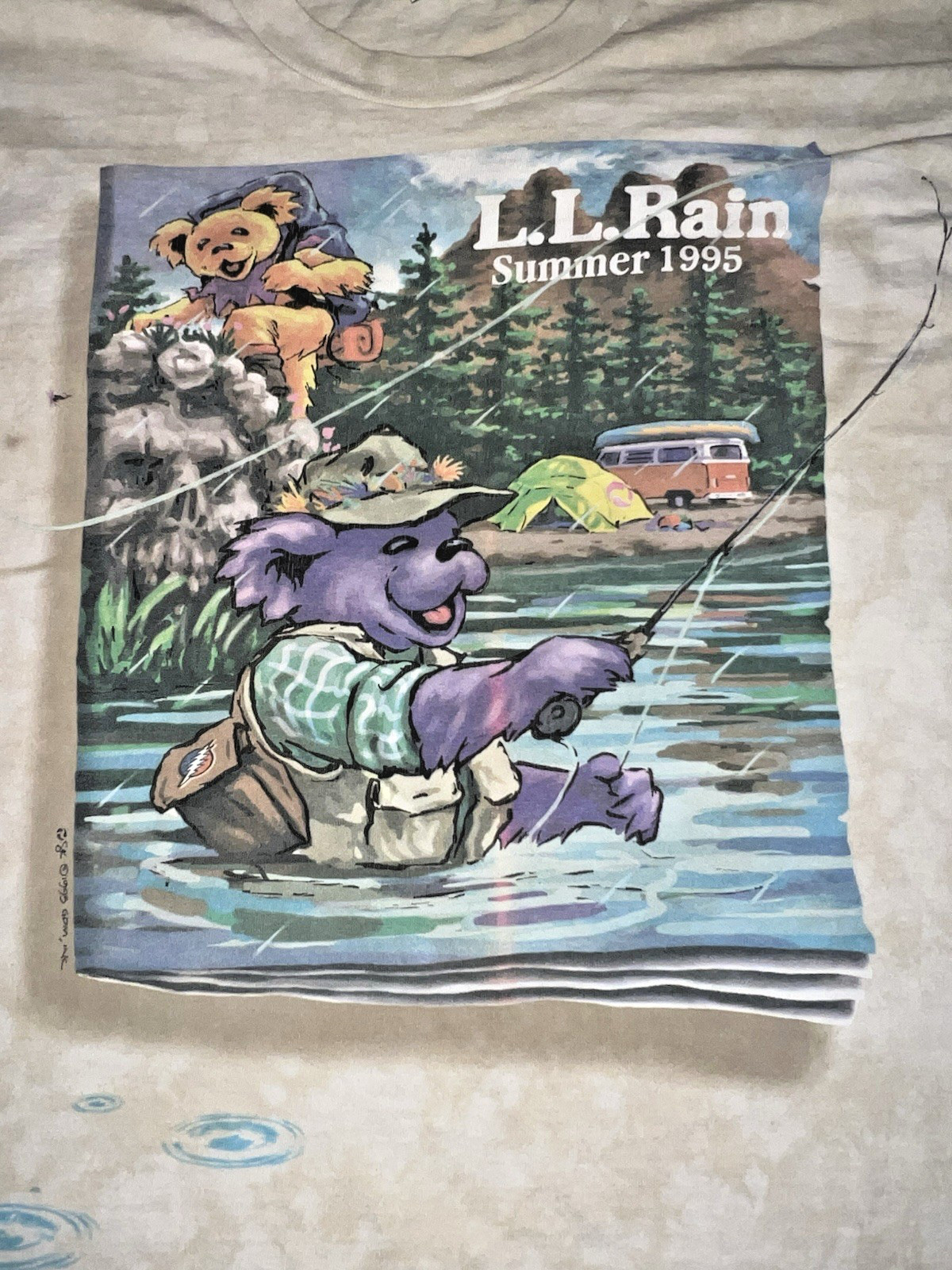 Vintage 1995 Liquid Blue Grateful Dead L.L. Rain/L.L. Bean XL shirt (rare) gallery