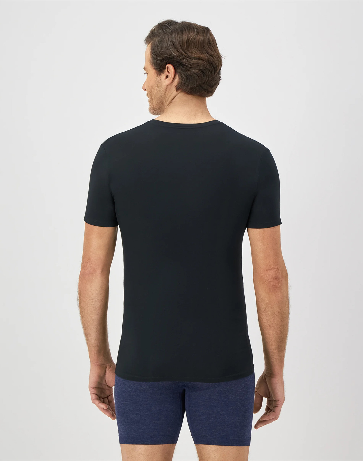Hanes Perfect Flex Men's Tee, Black V-Neck Undershirt, 1-Pack gallery