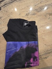 The Thread Shop Black Cotton Graphic Print Men’s Crew Neck Tour T-Shirt Size L