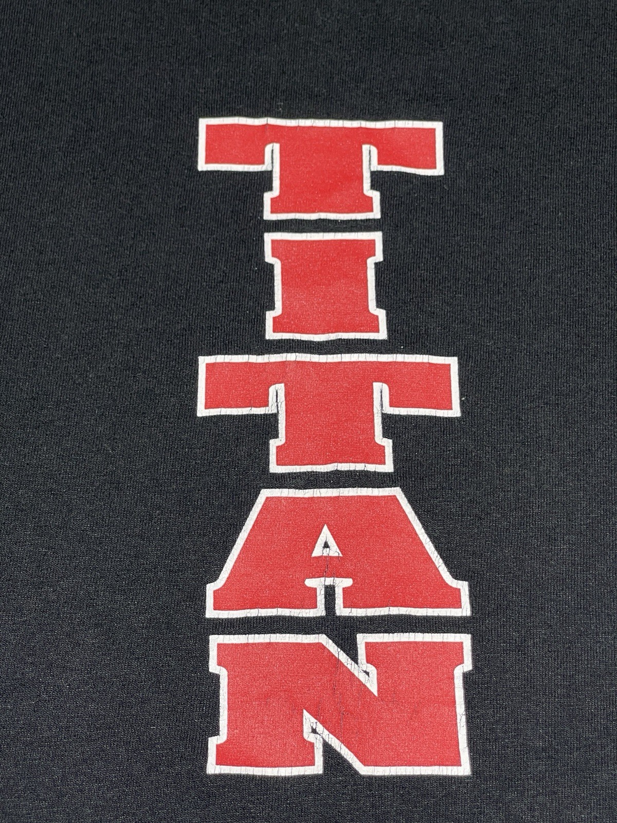 Black XL Vintage FOTL TITAN 2 Sided Red Text clean Shirt Football Sports Champ gallery
