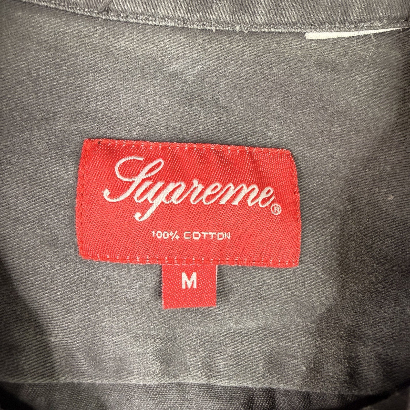 SS16 Supreme Twill Half Zip Short Sleeve Faded Black Polo Shirt Adult Sz Medium gallery