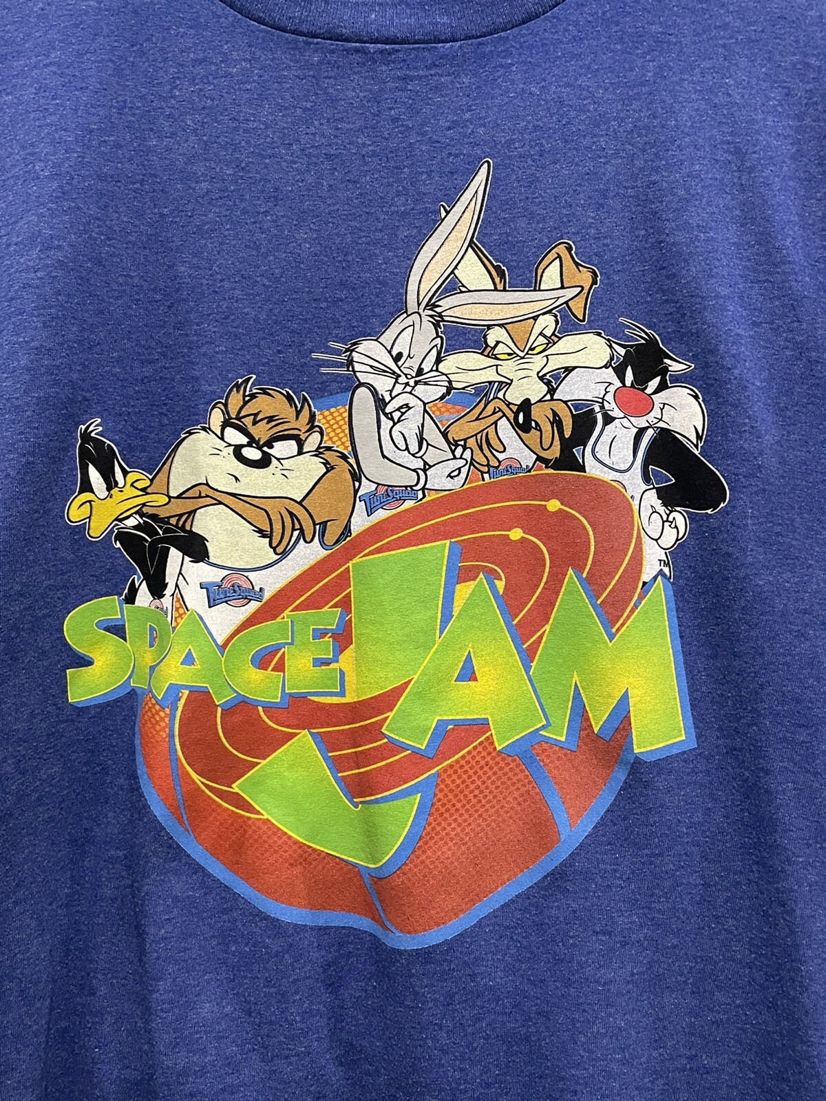 Space Jam Looney Tunes T-Shirt, Size Large, Royal Blue, Short sleeve gallery