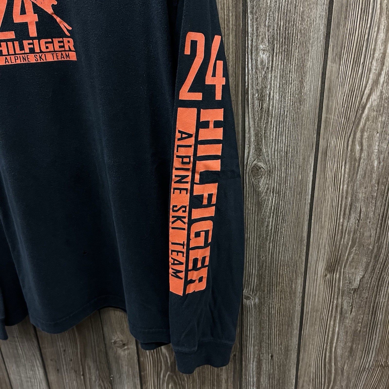 Vintage Tommy Hilfiger Alpine Ski Team Long Sleeve Tee Shirt Black Mens Large gallery