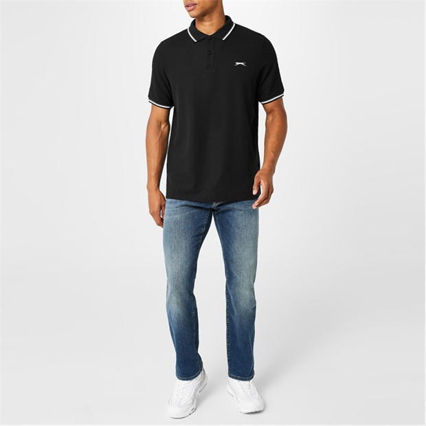 SLAZENGER TIPPED PIQUE POLO SHIRT T SHIRT GOLF TENNIS S M L XL XXL 2XL 3XL 4XL gallery