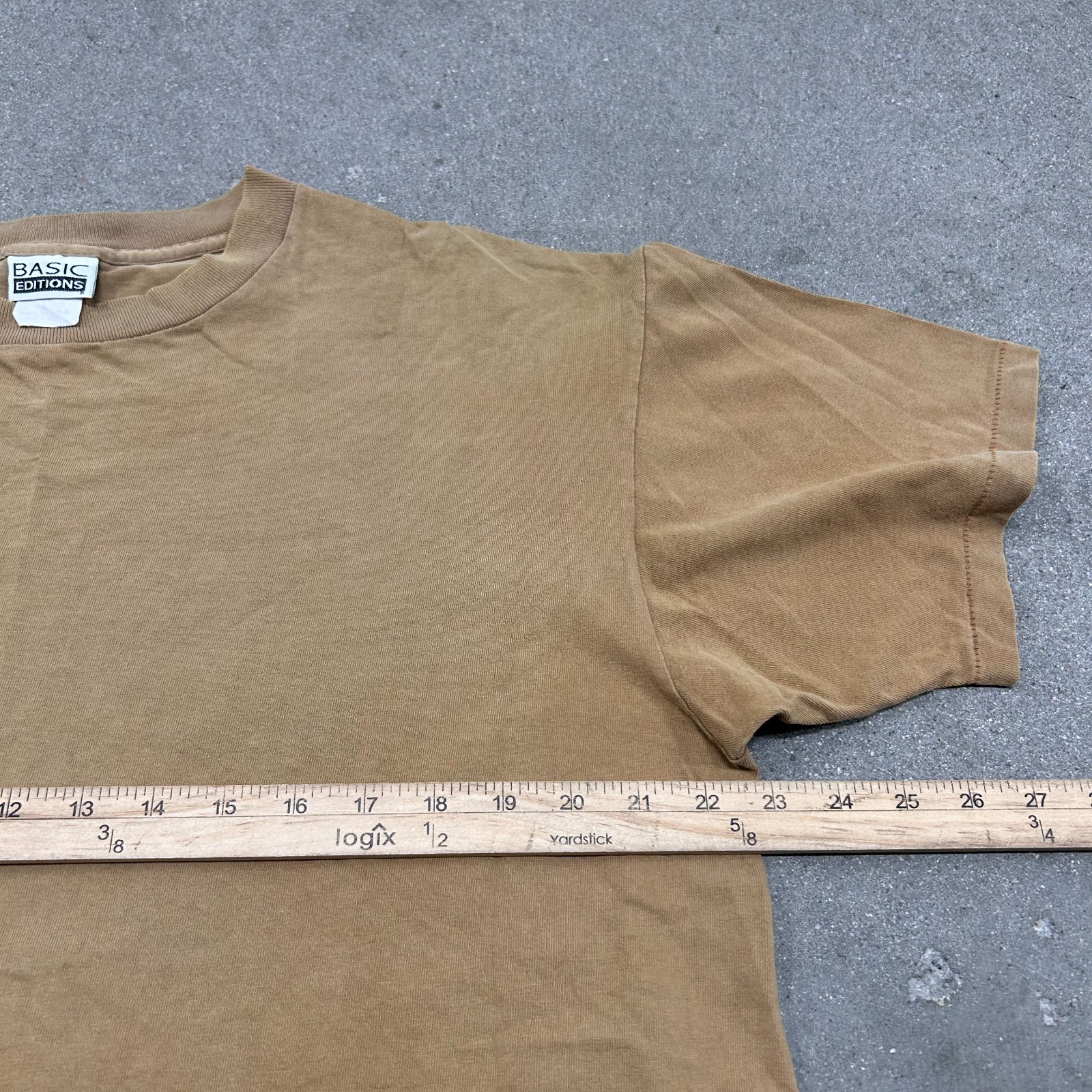 Vintage 90s Brown Grunge Single Stitch Faded Paper Thin Tee T Shirt sz Large gallery
