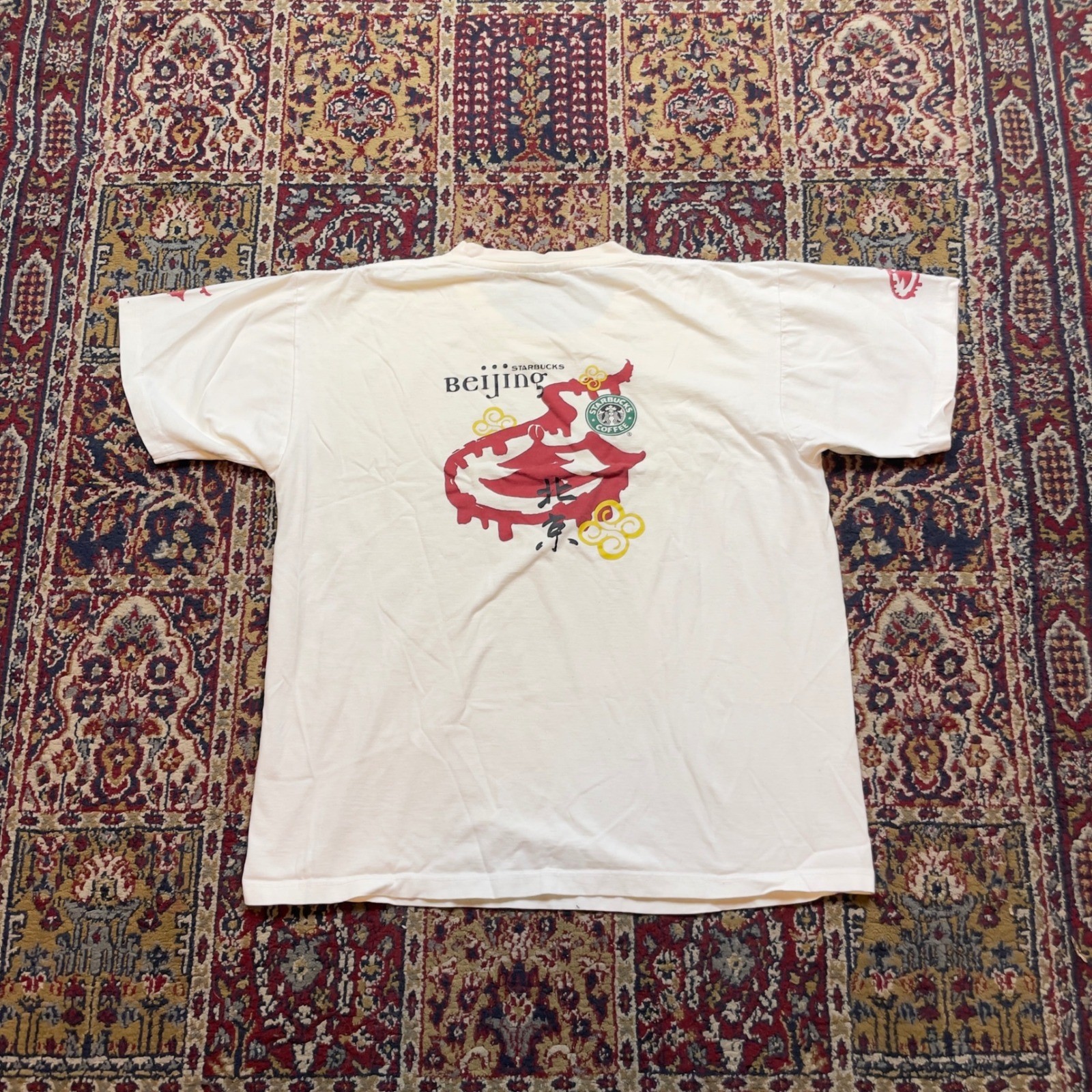 VTG 00s Starbucks Beijing China Dragon T Shirt XL (L) White Coffee Co Limited gallery