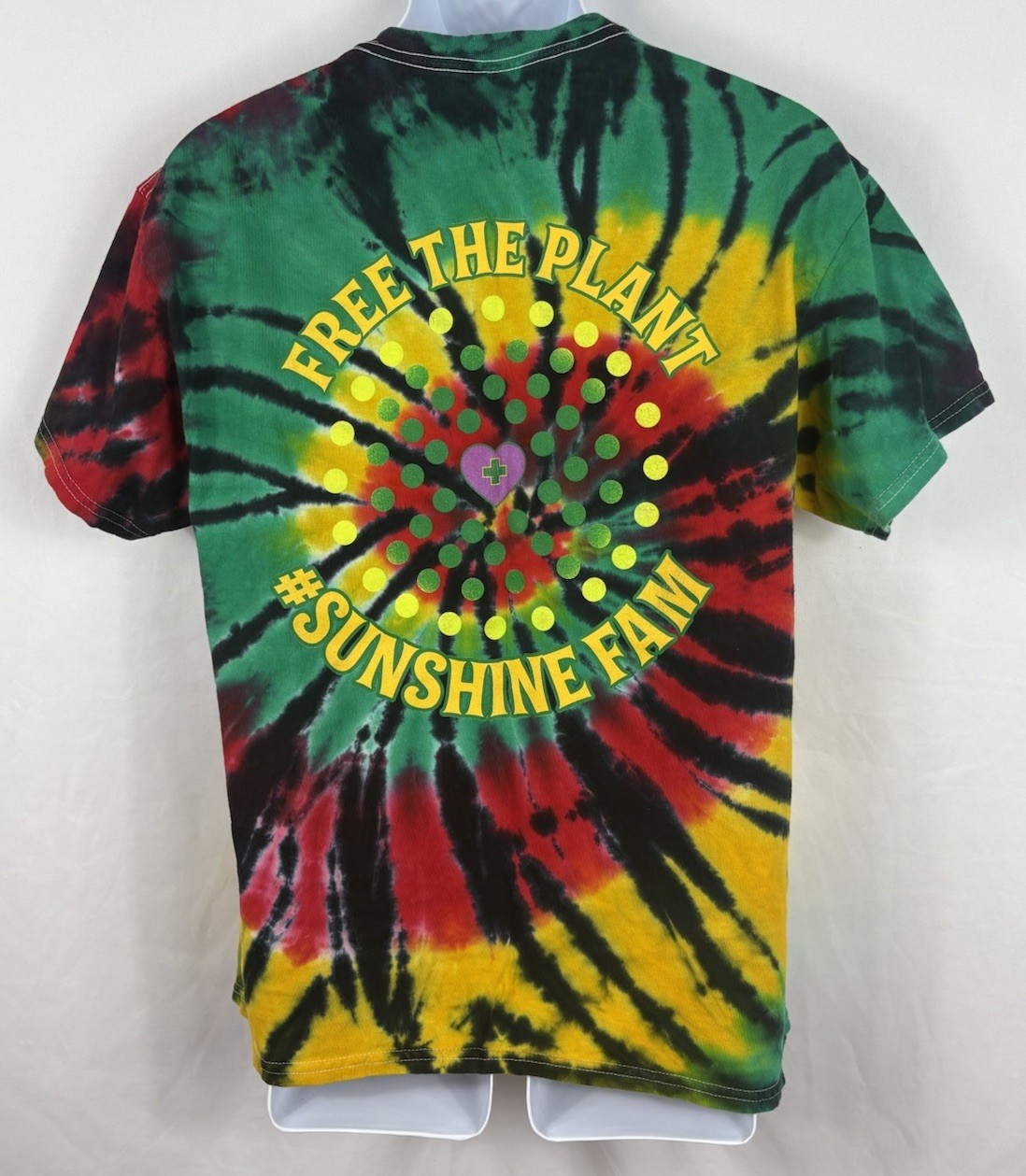 Sunshine Cannabis Double-Sided Tie Dye T-Shirt Men’s Medium Free The Plant gallery